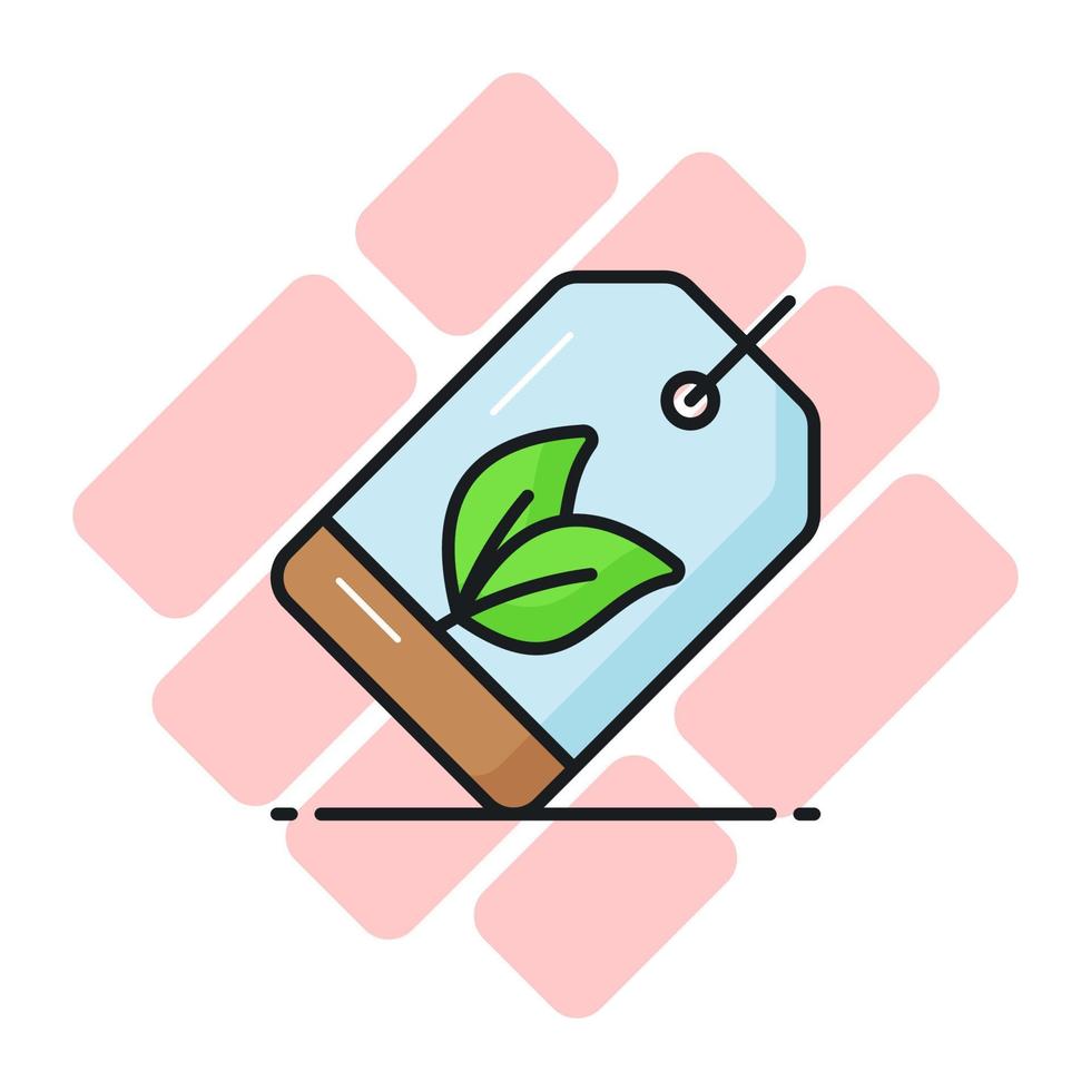 Grab this carefully crafted vector design of eco tag in trendy style, download this premium icon