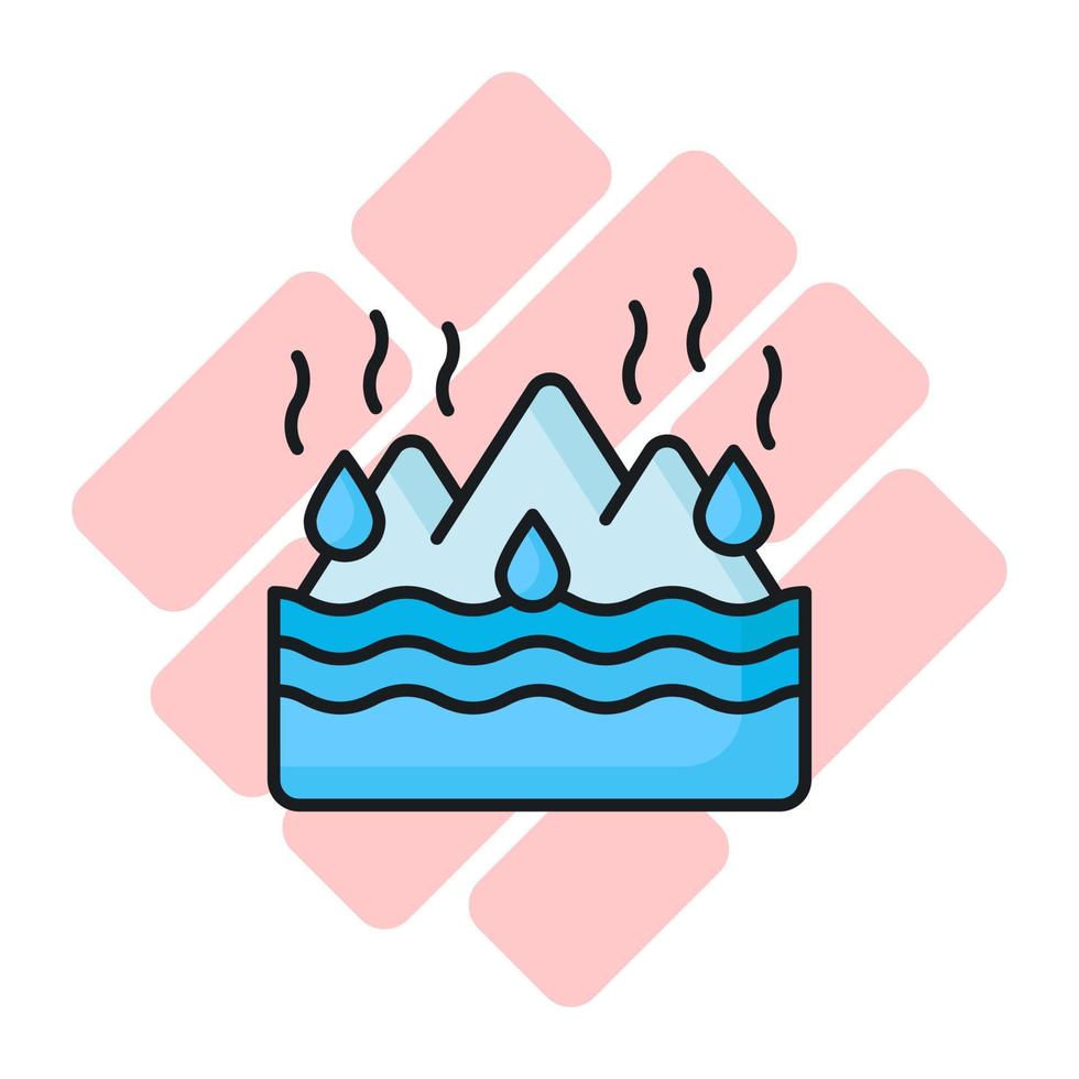 An amazing vector design of Melting Glaciers in trendy style, world earth day icon