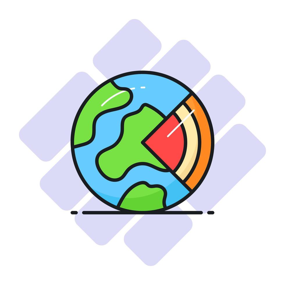 Earth layers vector design in modern style, geology icon in trendy style