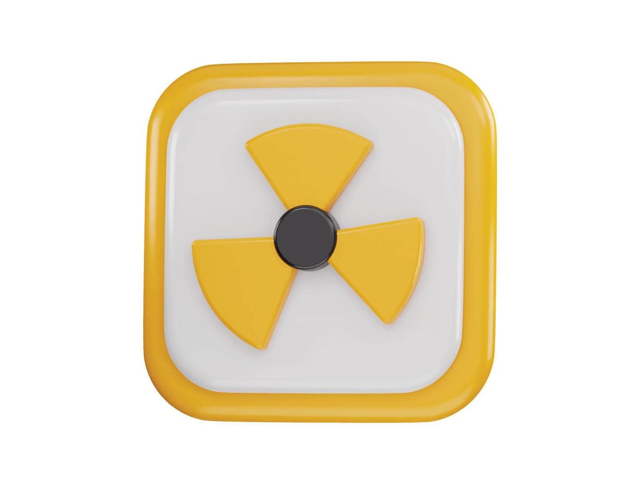 Nuclear radioactive danger toxic icon 3d rendering vector illustration