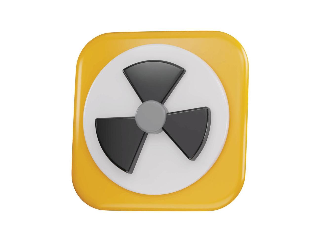 Nuclear radioactive danger toxic icon 3d rendering vector illustration