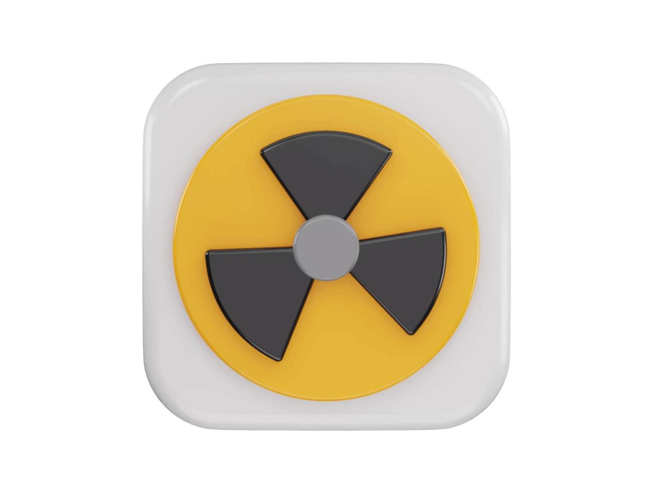 Nuclear radioactive danger toxic icon 3d rendering vector illustration