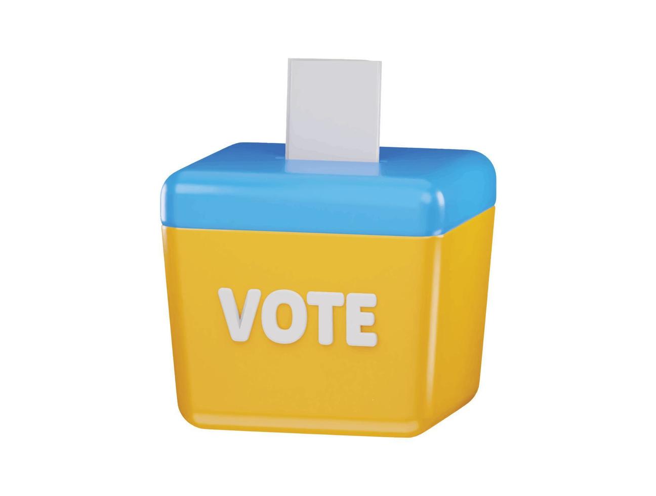 ballot box icon 3d rendering vector illustration