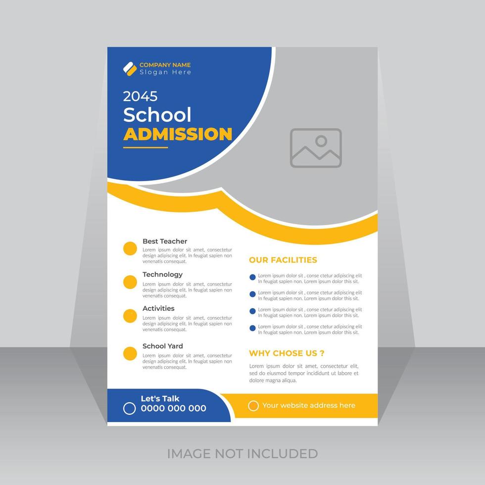 Back to school open for admission flyer design template vector