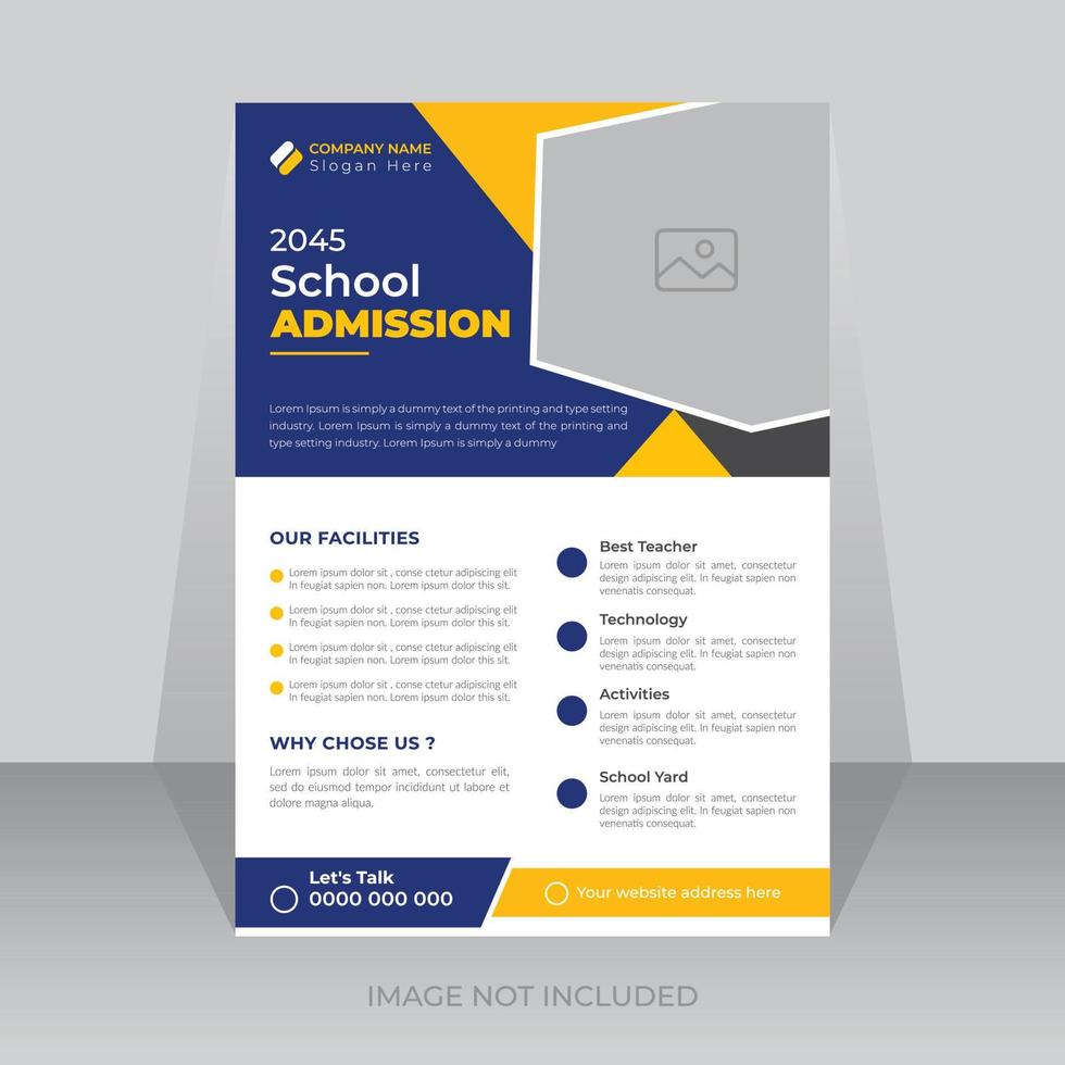 Back to school flyer print design template 3. Flat school activities for children poster template design vector