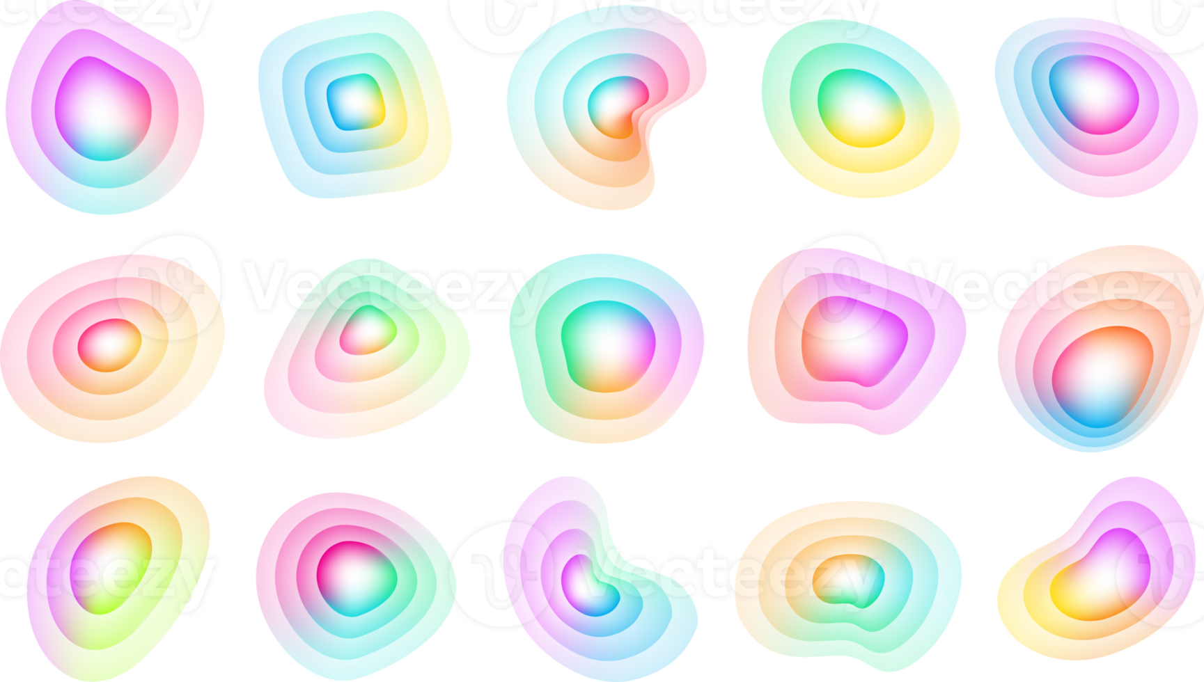 impostato di pendenza liquido colore fluido forme. astratto sfocatura gratuito modulo, iridescente colori effetto, isolato oggetti per disegno, striscione, volantino, attività commerciale carta, manifesto, ragnatela png