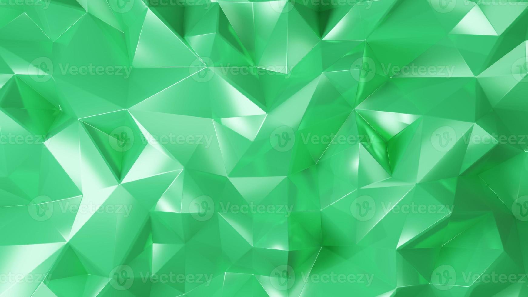 3D Rendering Triangle Abstract Background in Green photo