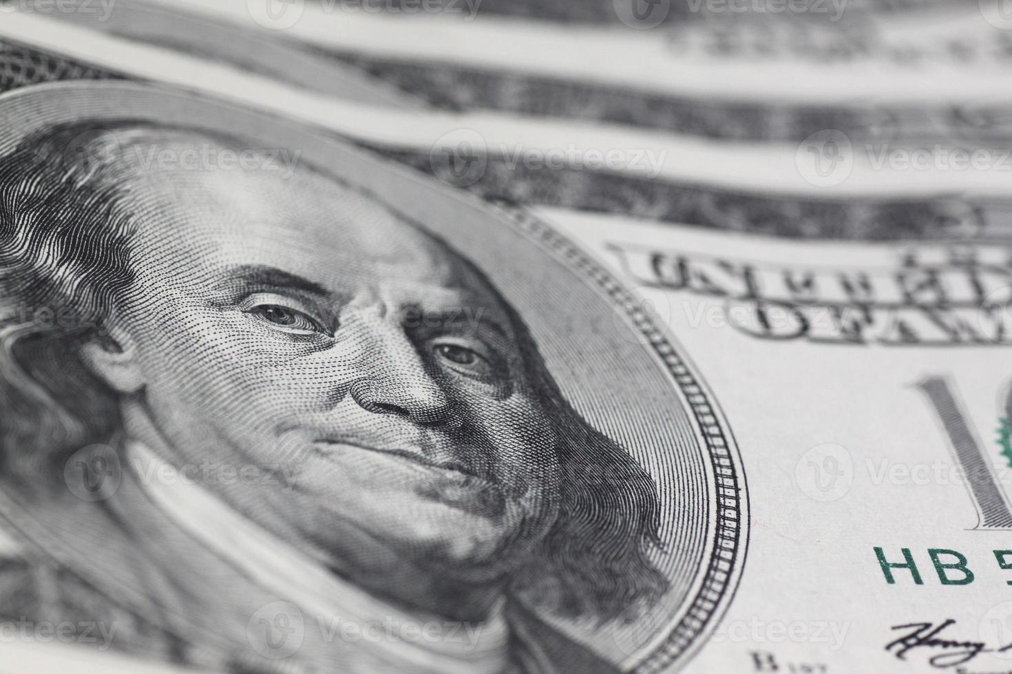 Franklin stare on one hundred dollars banknote photo