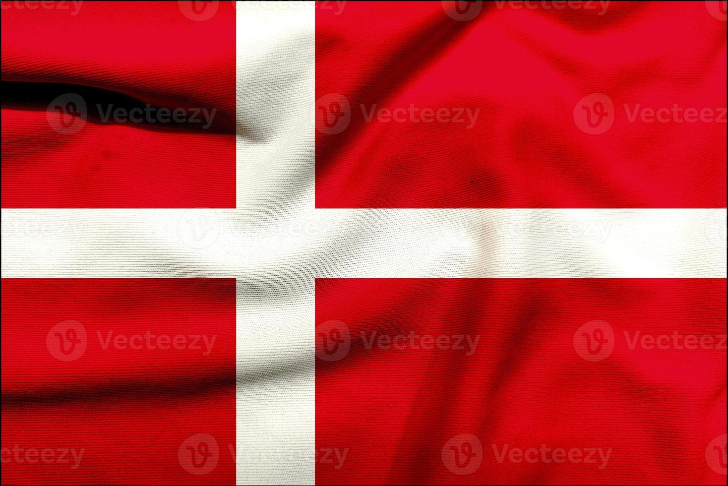 Denmark flag on the textured cloth, Contemporary Take on the Red and White Flag of Denmark photo