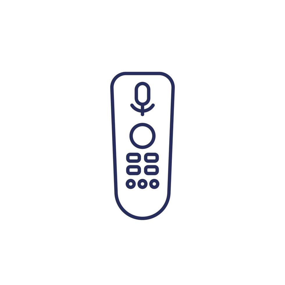 tv remote control with voice recognition line icon vector