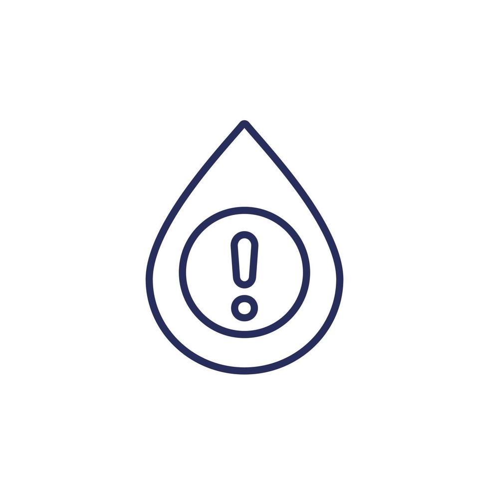 water quality warning line icon vector