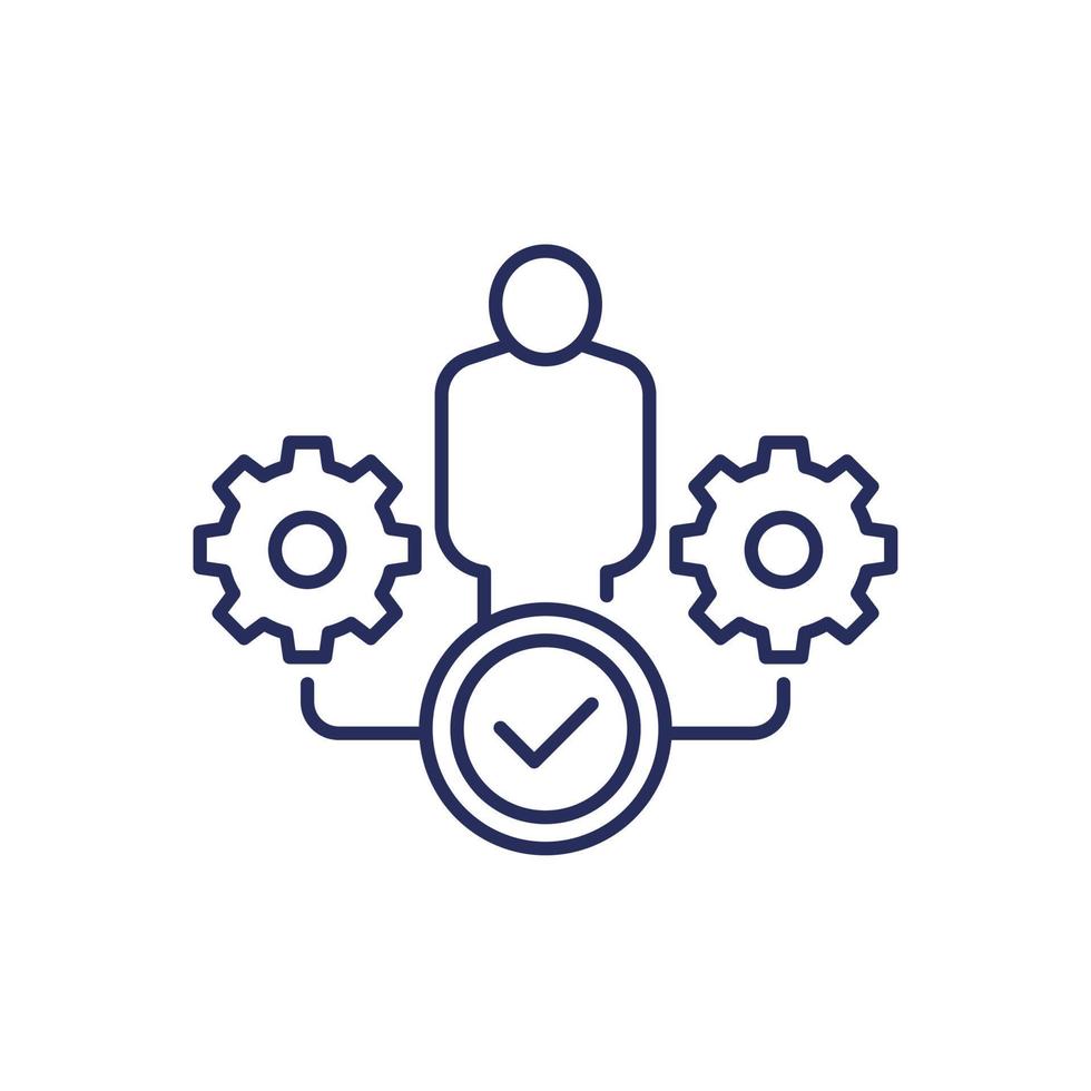 HRM, Human Resource Management line icon vector