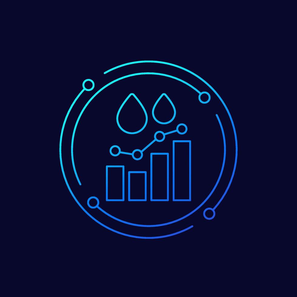 oil prices growth, growing chart line vector icon