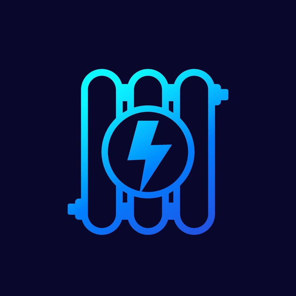 electric radiator, heating icon, vector