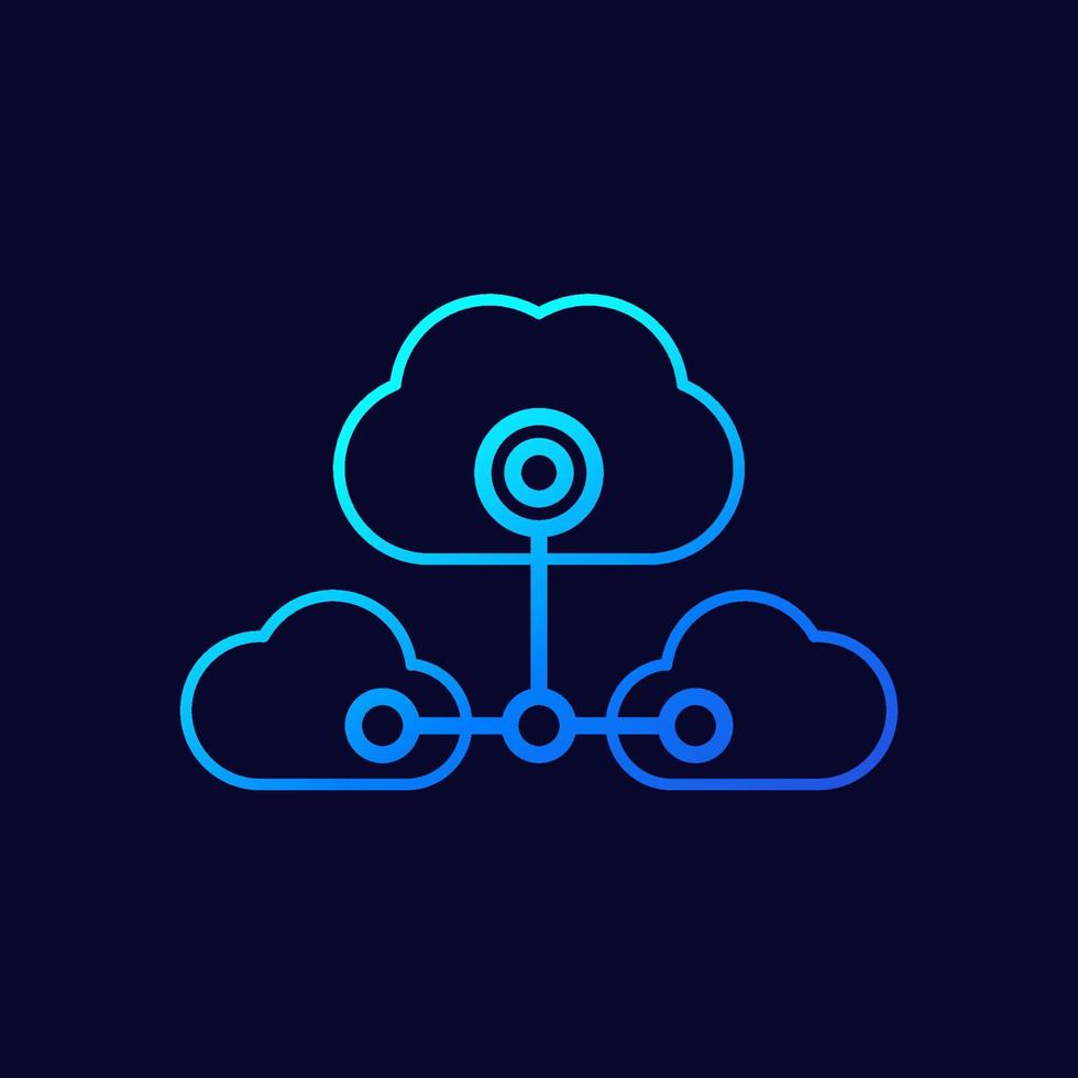 Cloud services icon for web vector