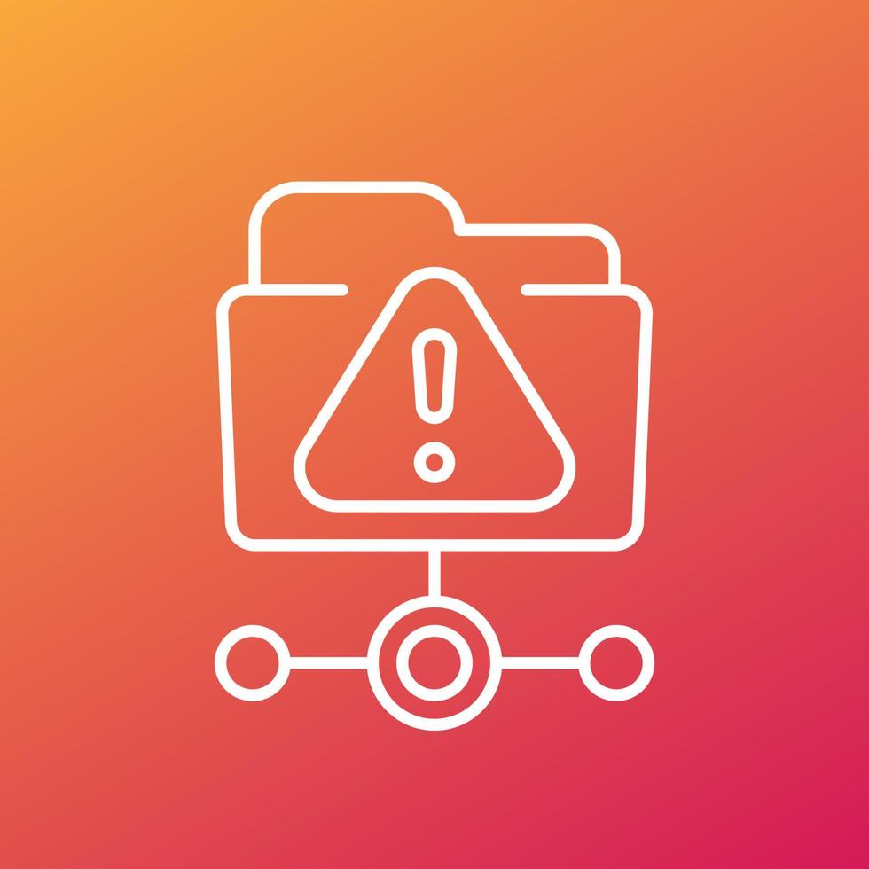 ftp advertencia o error línea icono, vector