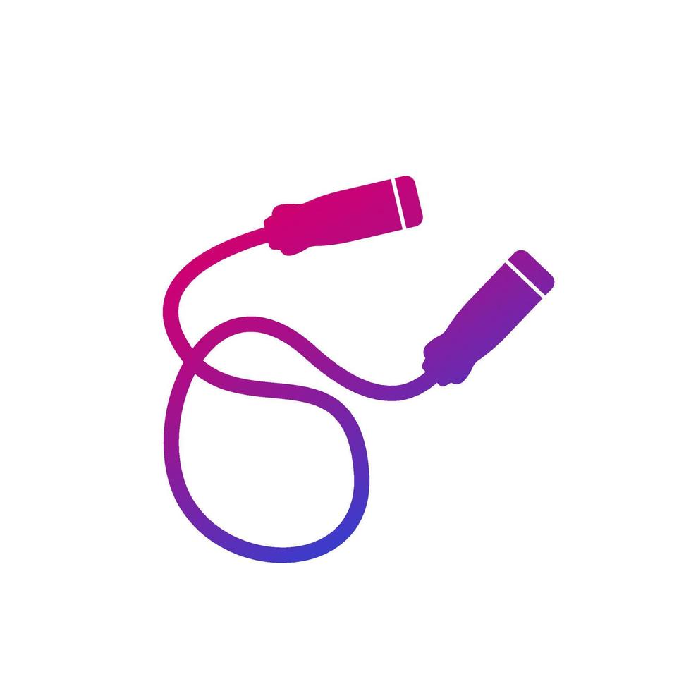 jumping rope icon on white, vector