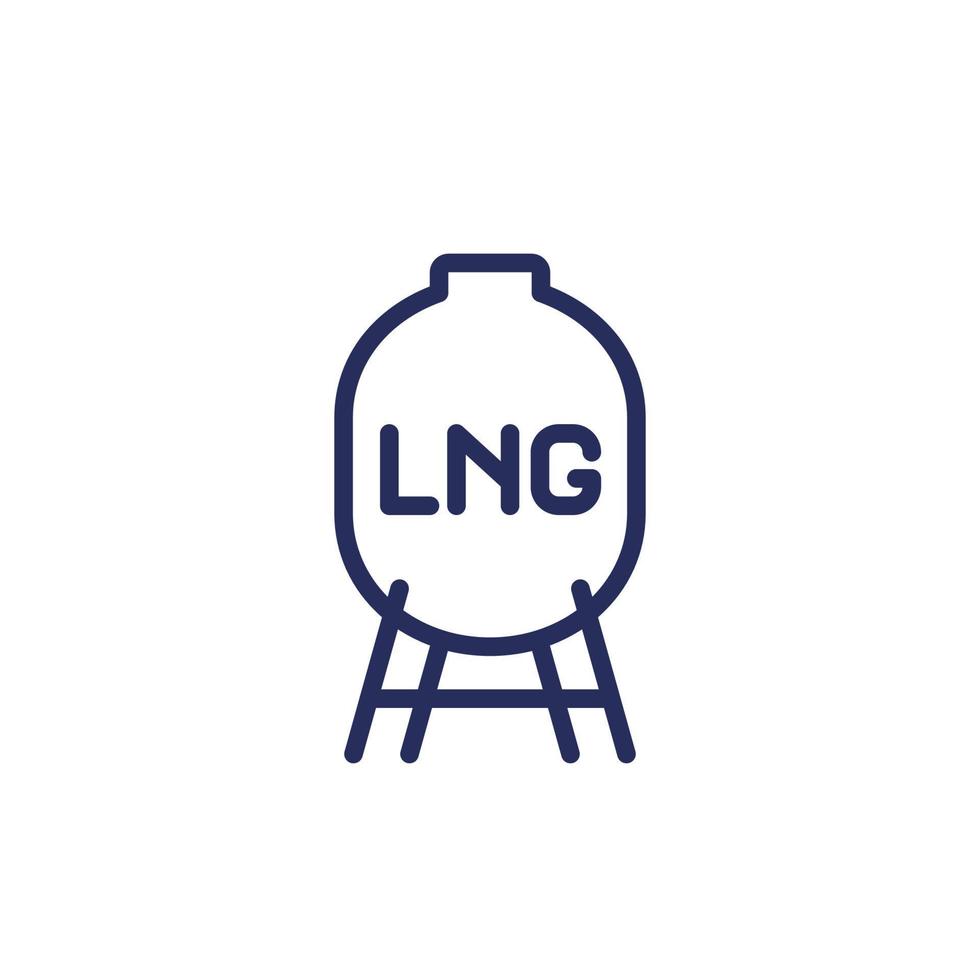 lng tanque icono, industrial gas almacenamiento línea vector