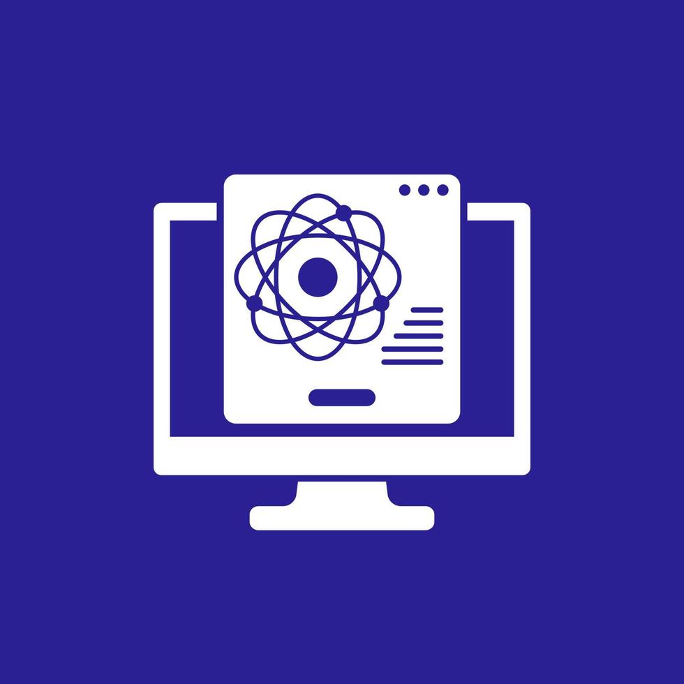 atom, nuclear research vector icon