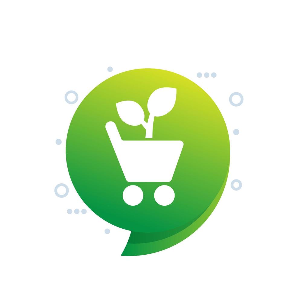 organic shop, eco products vector icon