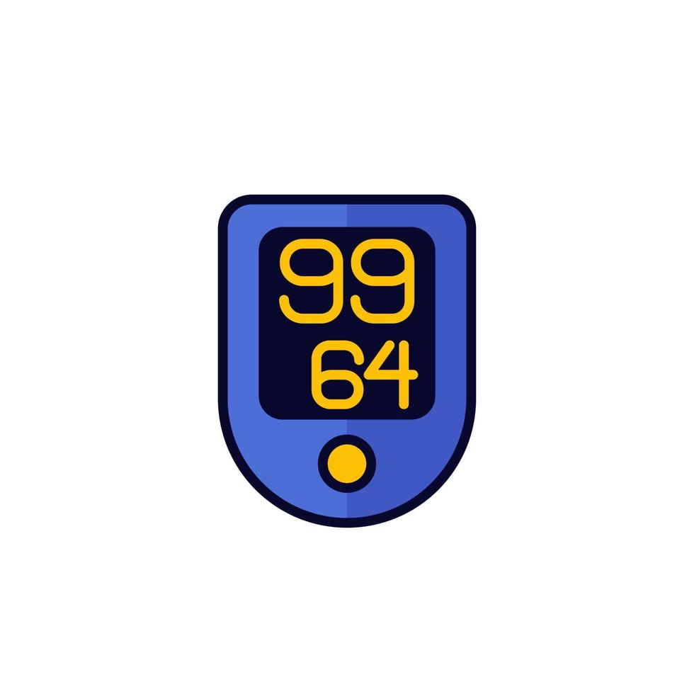 oximeter icon, oxygen saturation test vector