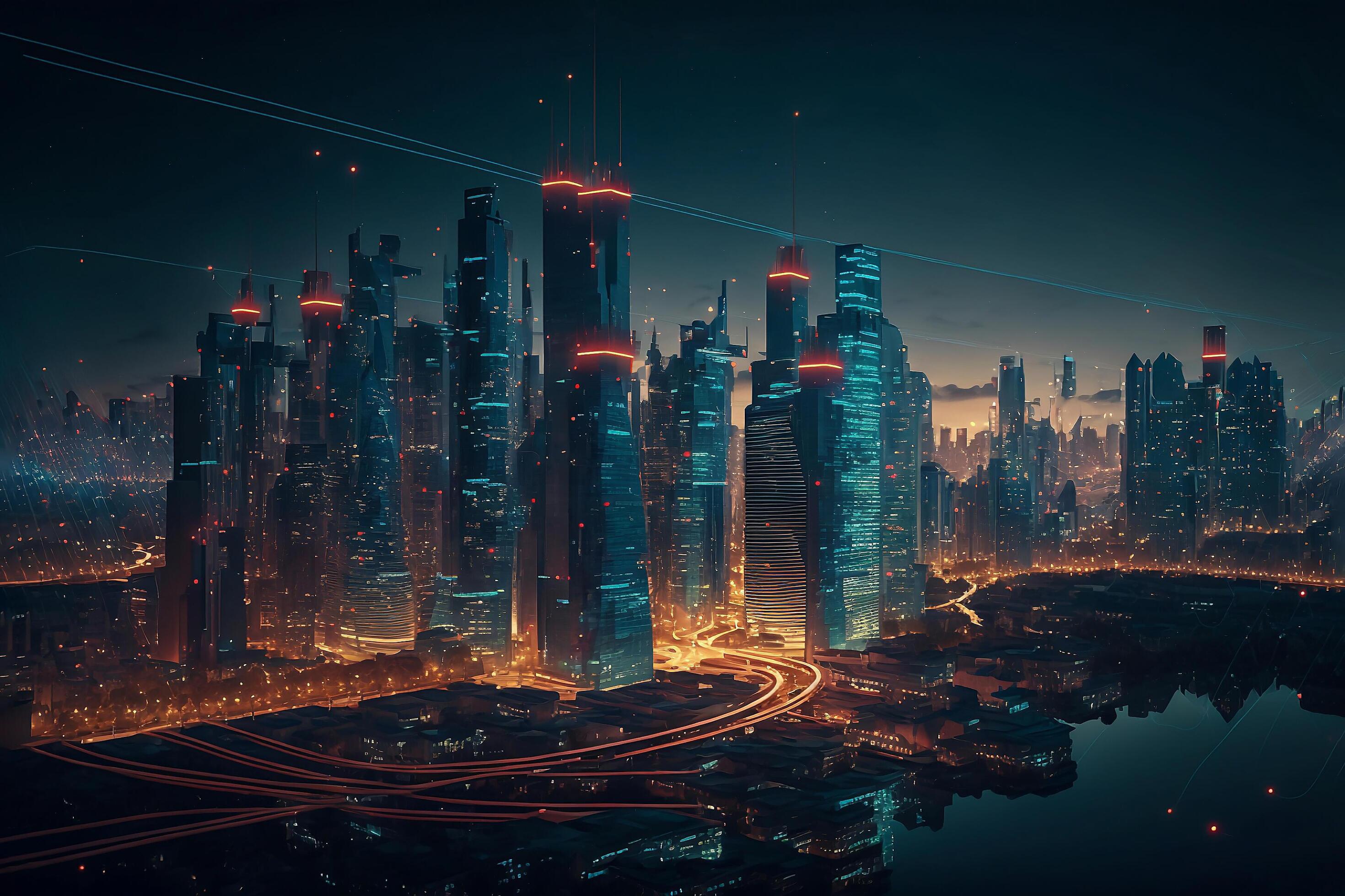 High-Tech Cyberpunk City Wallpapers — papr