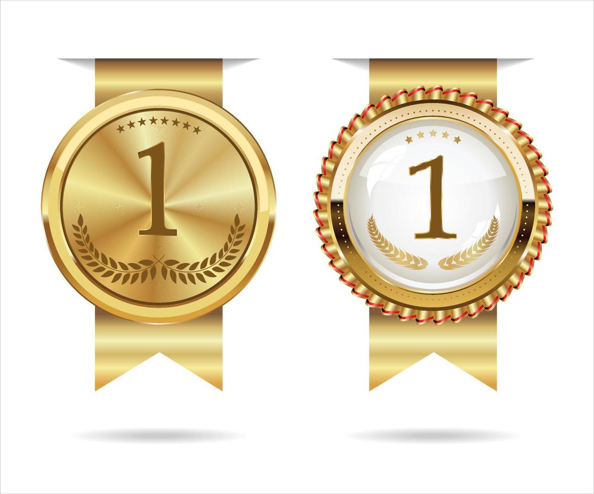 Design winner golden medal number one  prize or symbol best trophy vector