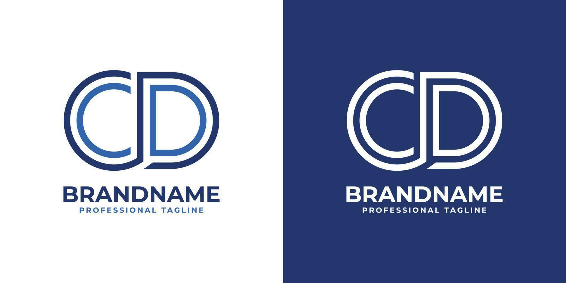 Letter CD Line Monogram Logo, suitable for any business with CD or DC initials. vector