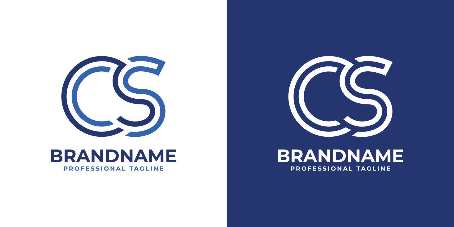 Letter CS Line Monogram Logo, suitable for any business with CS or SC initials. vector