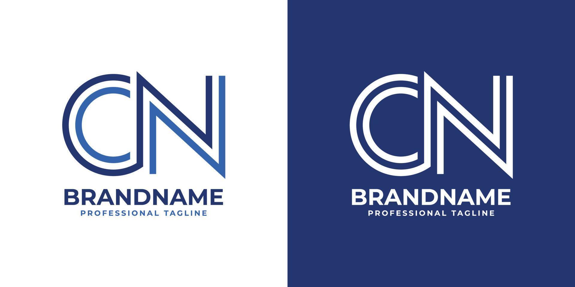 Letter CN Line Monogram Logo, suitable for any business with CN or NC initials. vector