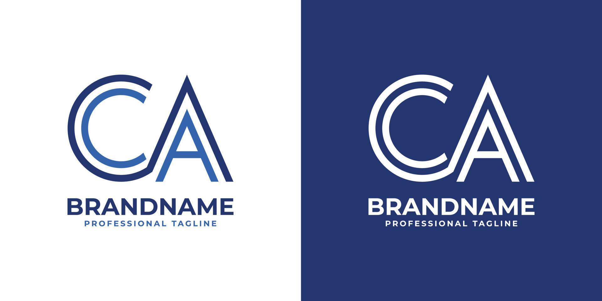 Letter CA Line Monogram Logo, suitable for any business with CA or AC initials. vector