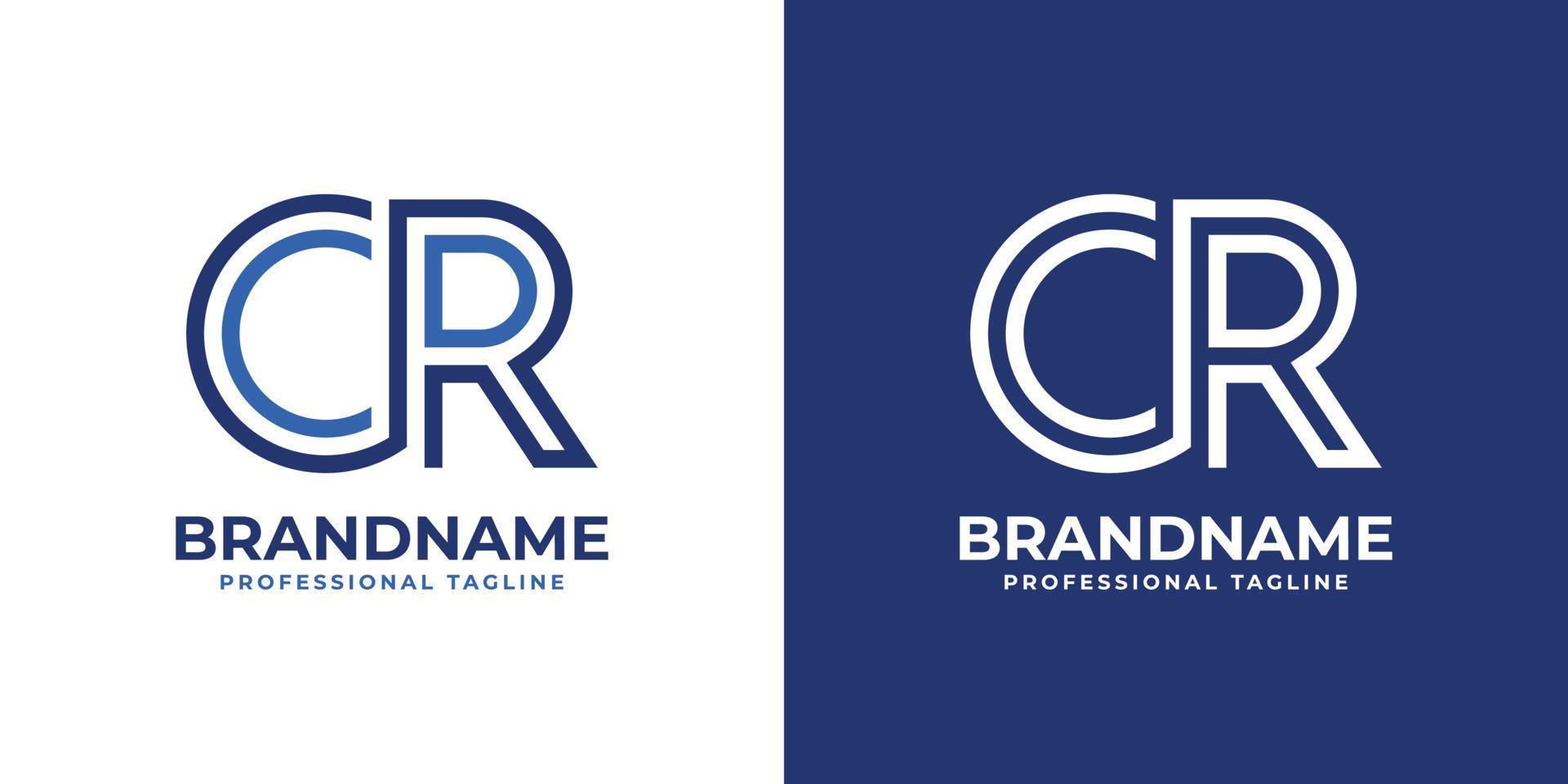 letra cr línea monograma logo, adecuado para ninguna negocio con cr o rc iniciales. vector