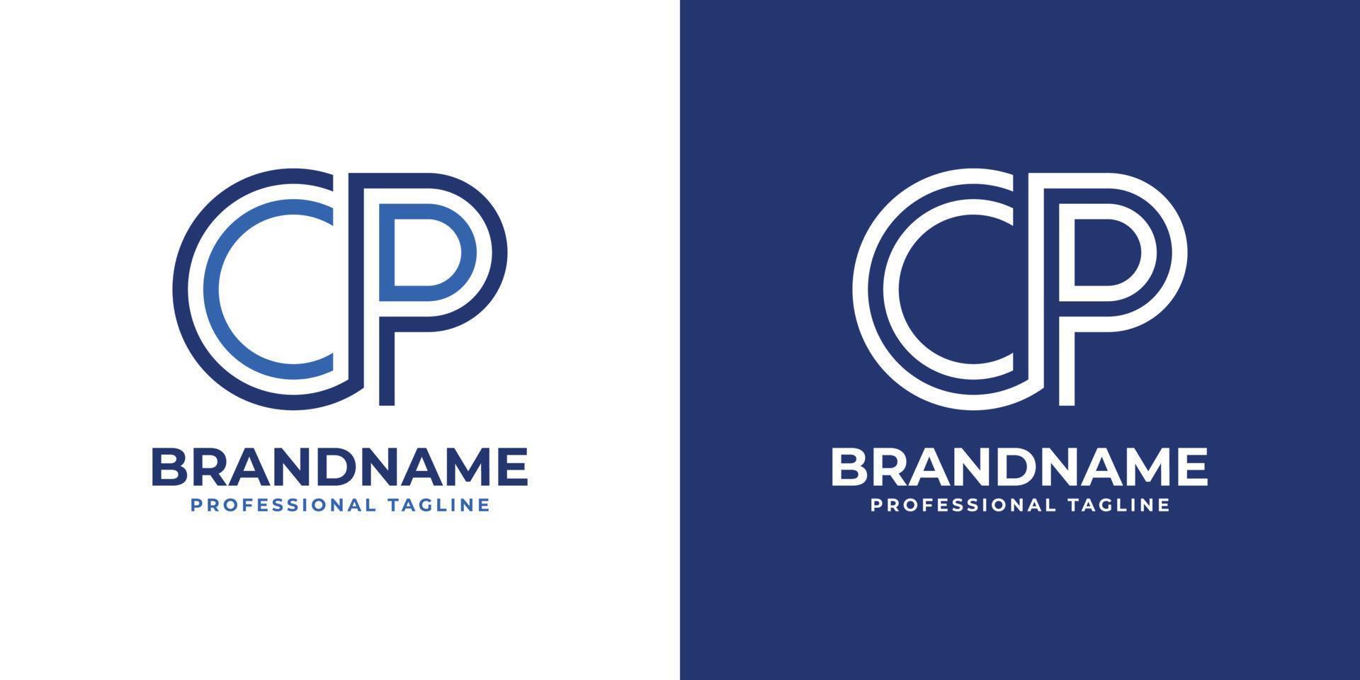 Letter CP Line Monogram Logo, suitable for any business with CP or PC initials. vector