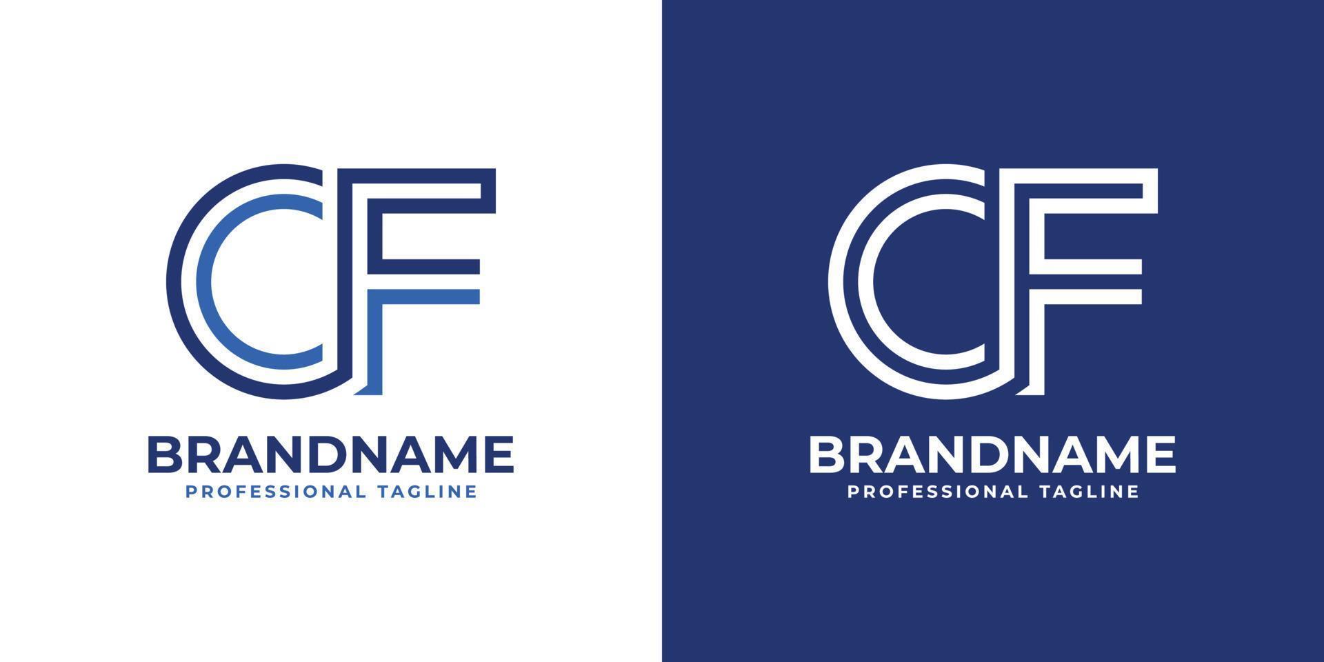 Letter CF Line Monogram Logo, suitable for any business with CF or FC initials. vector