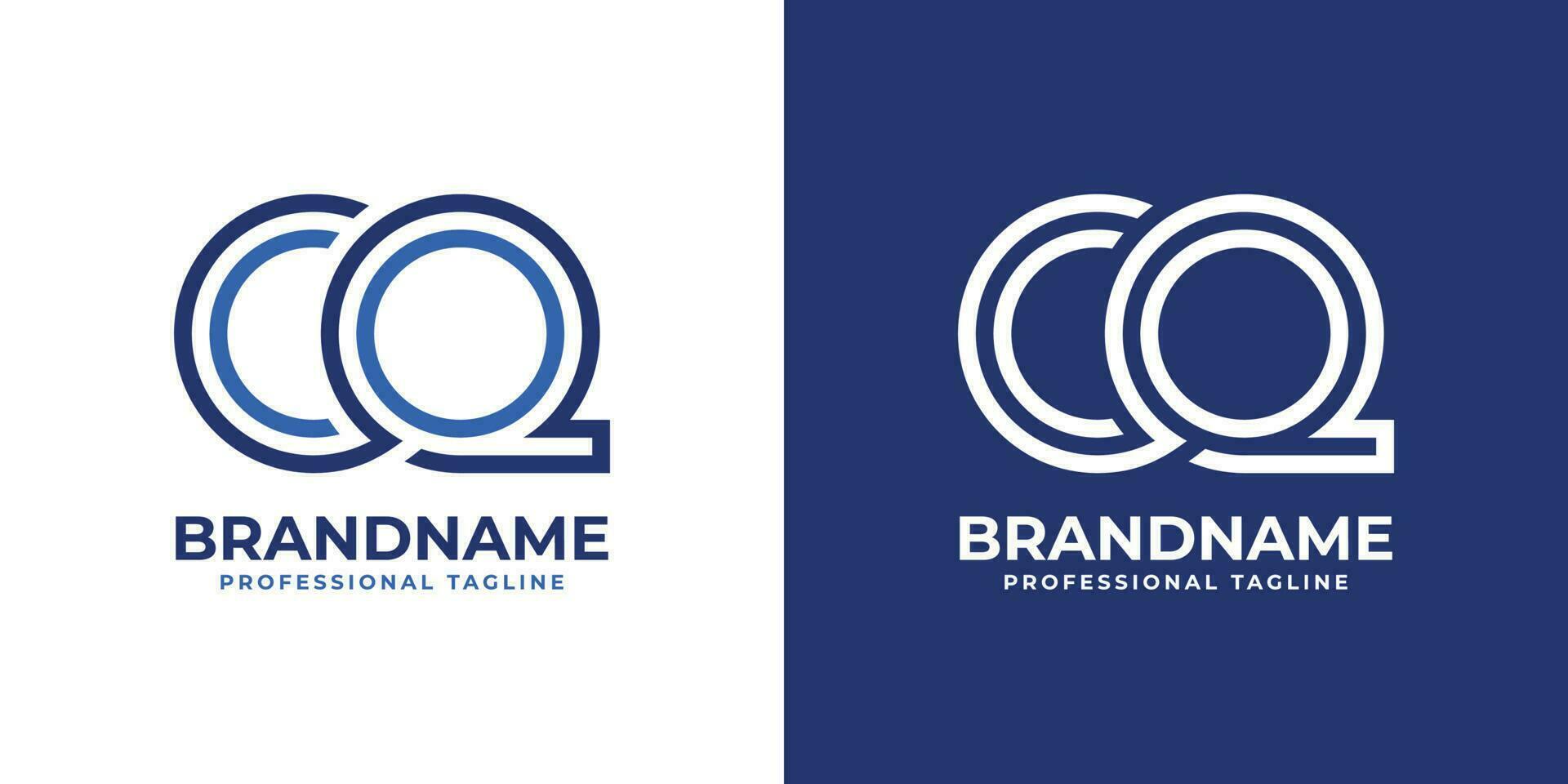 Letter CQ Line Monogram Logo, suitable for any business with CQ or QC initials. vector