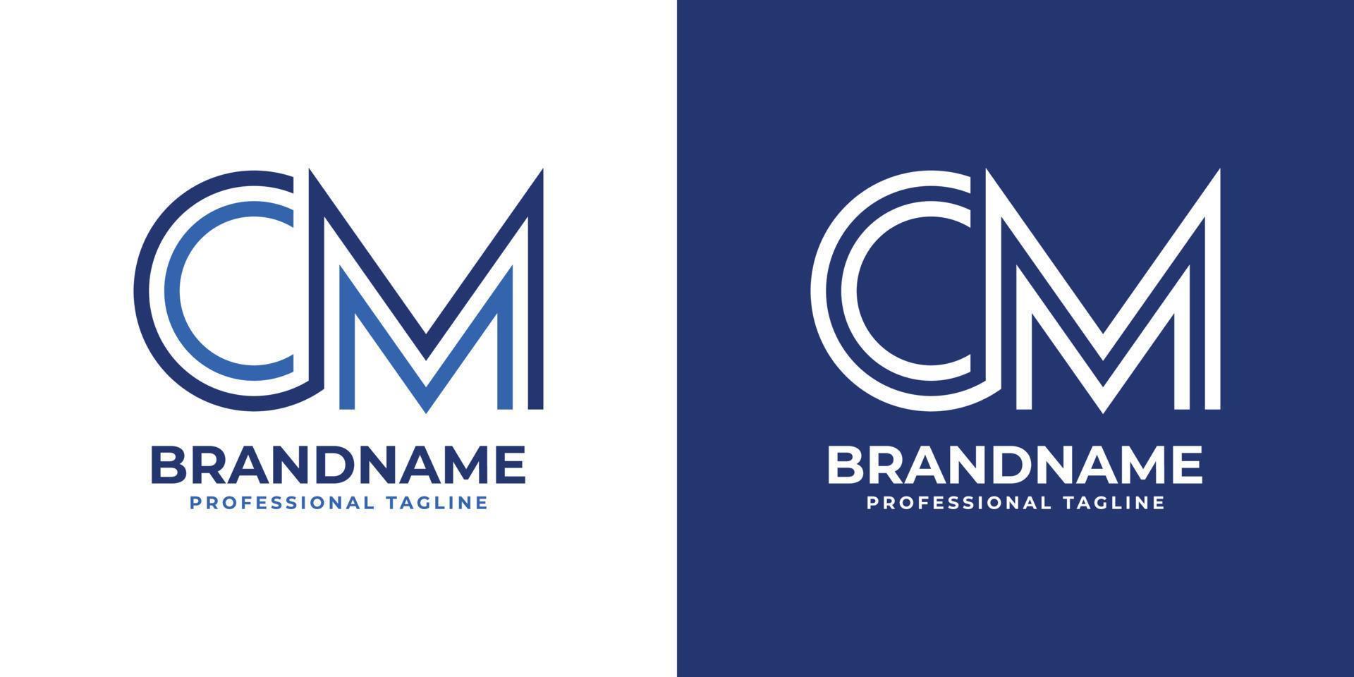 Letter CM Line Monogram Logo, suitable for any business with CM or MC initials. vector