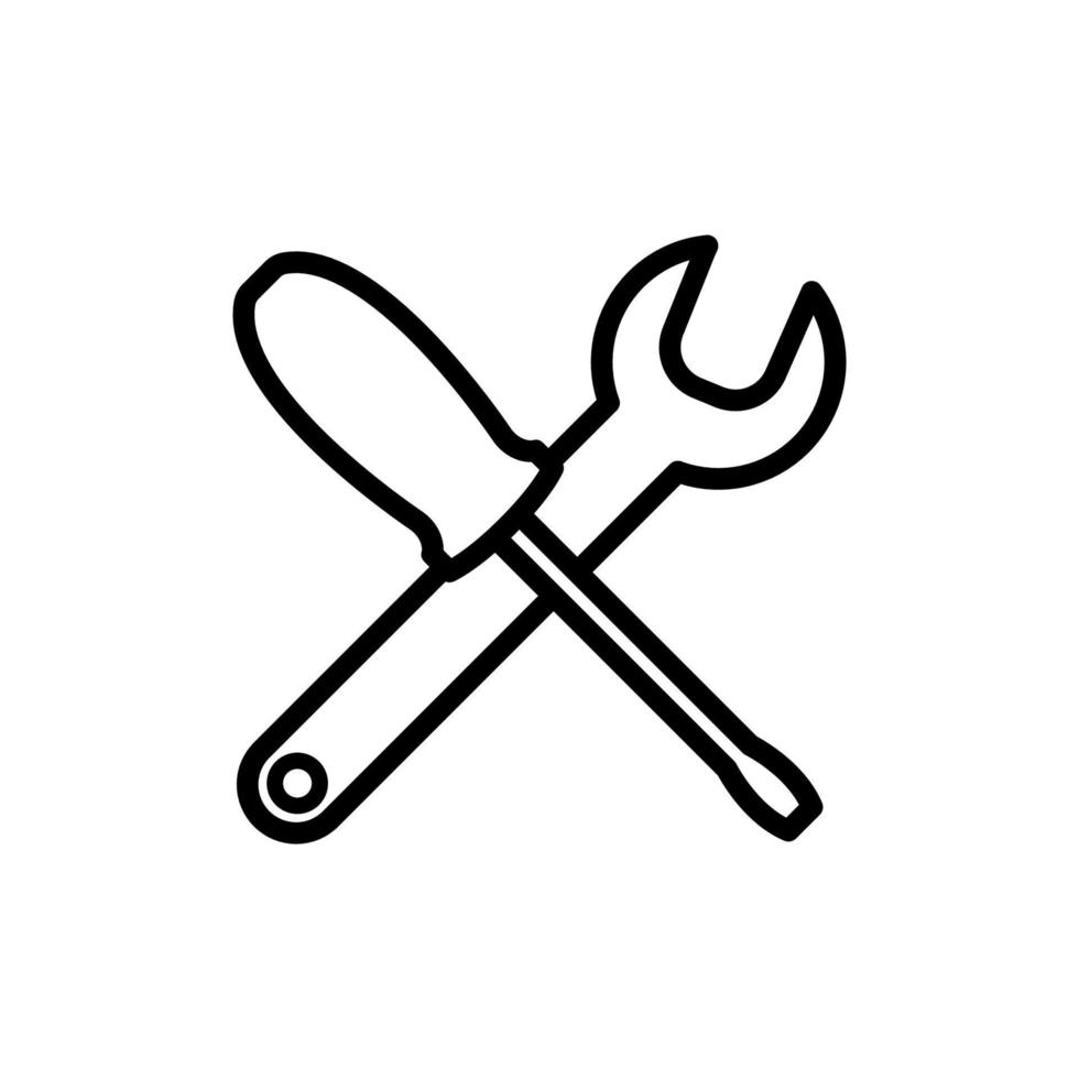 wrench and screwdriver icon design vector template