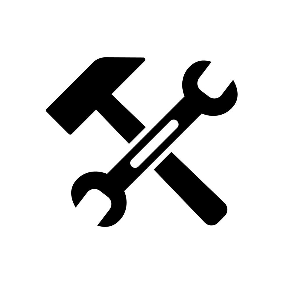 wrench and hammer icon design vector template