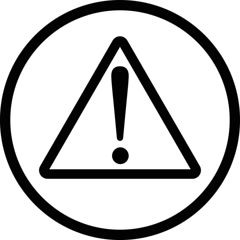 Exclamation danger sign in a circle . Warning icon. Attention exclamation mark symbol vector . Caution icon