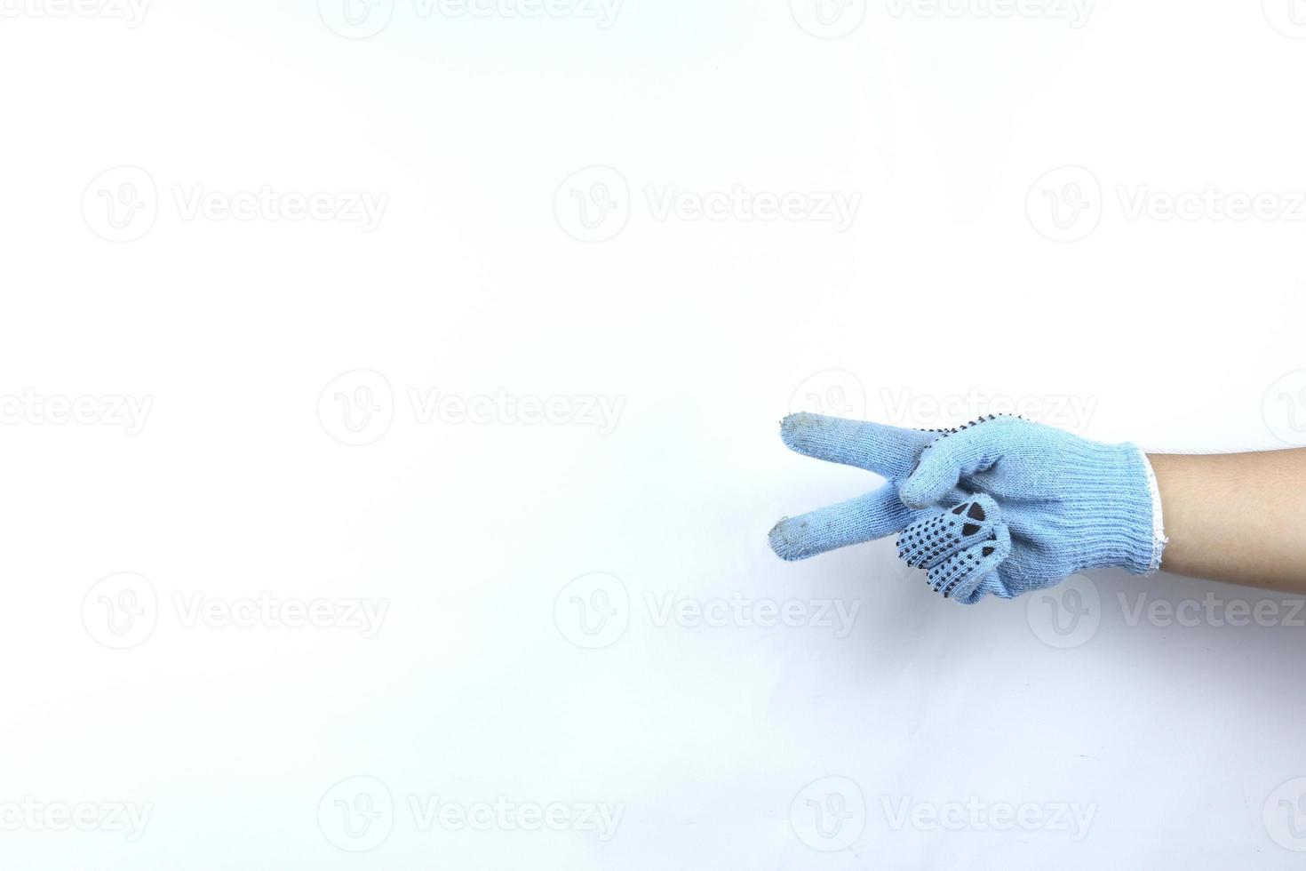 two finger symbol isolated on white background photo