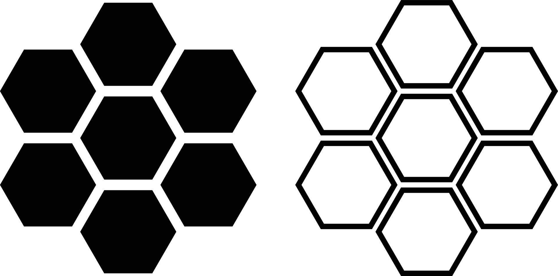 honey comb icon set vector isolated on white background