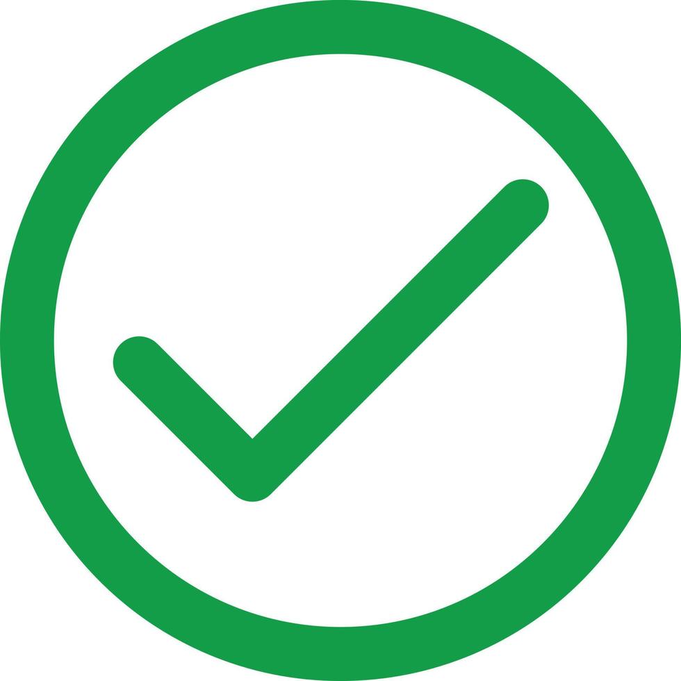 green check mark icon in a circle . green tick icon vector