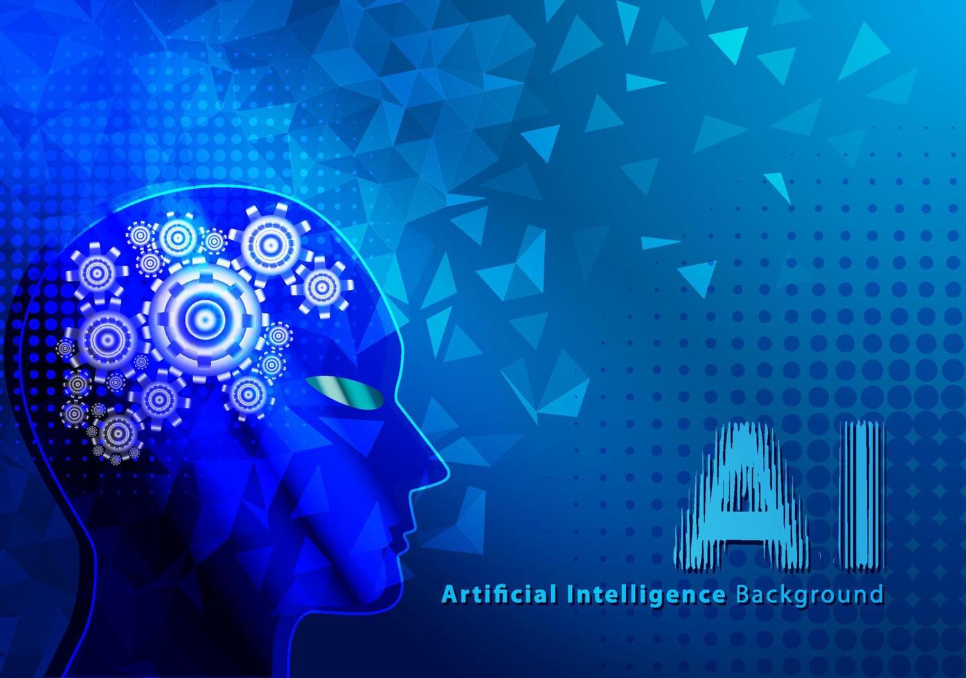 Ai artificial intelligence technology hitech concept. chat  with smart bot, open Ai, gears, lights, technology Abstract, vector. design for chat, web banner, background, transformation. vector