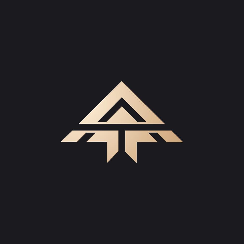 lujo y moderno a letra logo diseño vector