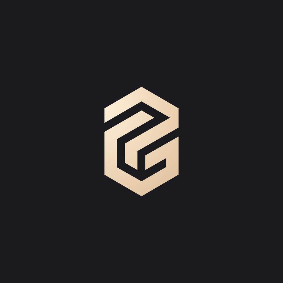 Luxury and modern PG letter logo design vector