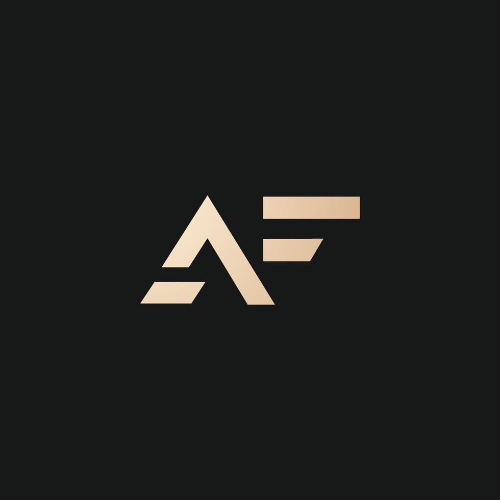 Luxury and modern AF letter logo design vector
