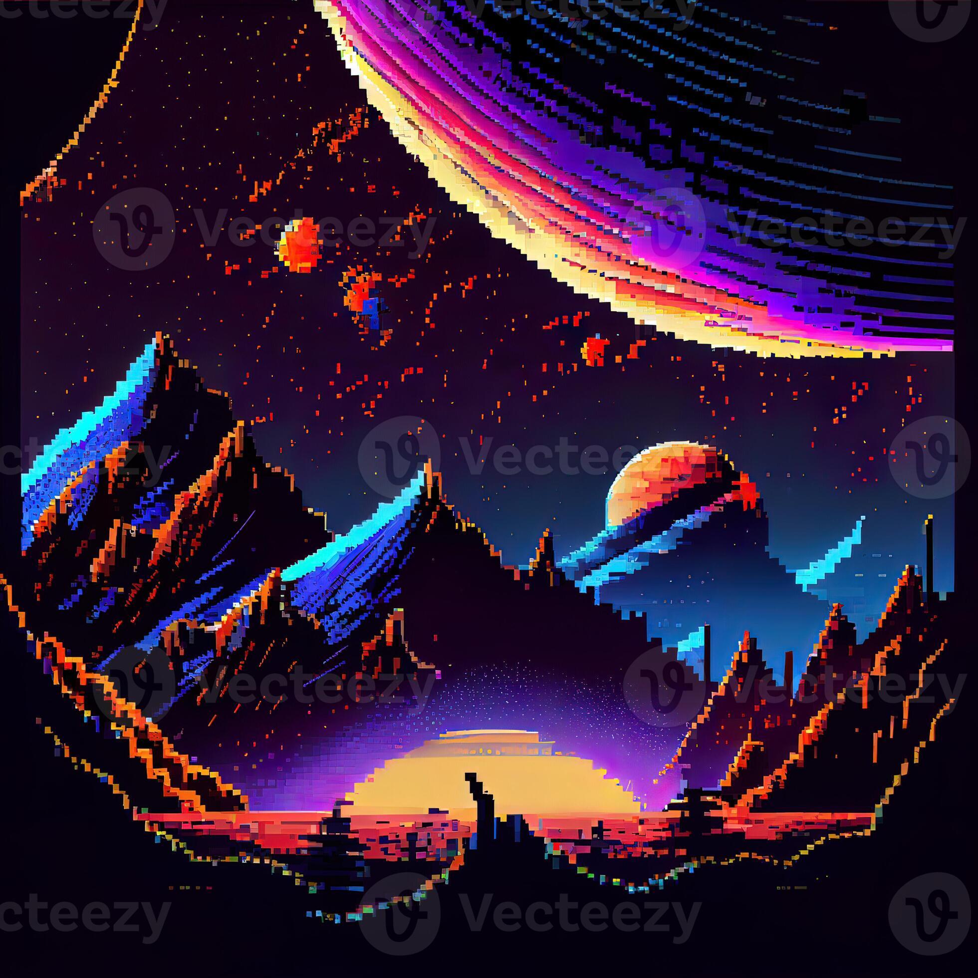 Pixel Art Space Background - 22459293 Stock Photo at Vecteezy
