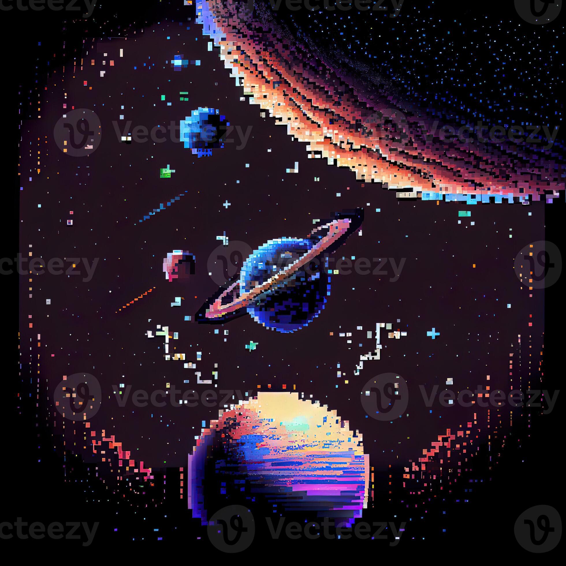 Pixel Art Space Background - Ai Generated 22459304 Stock Photo at Vecteezy