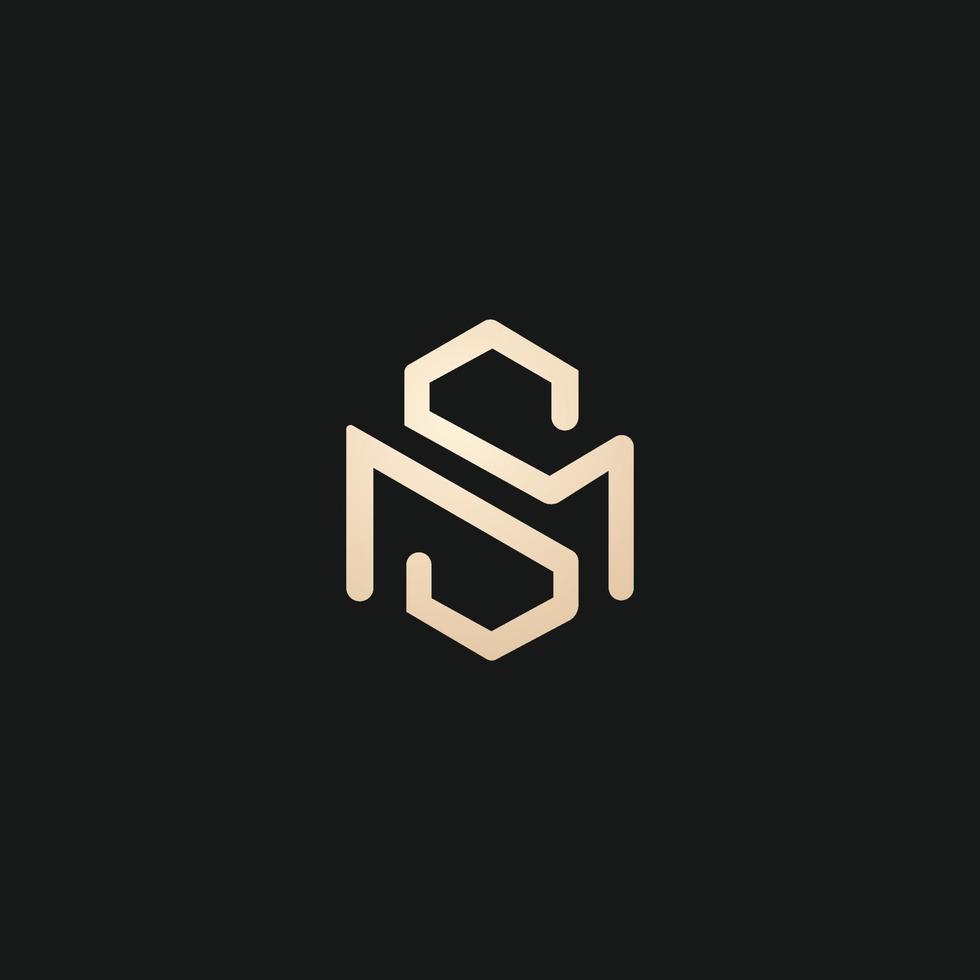 Luxury and modern SM letter logo design 22459442 Vector Art at ...