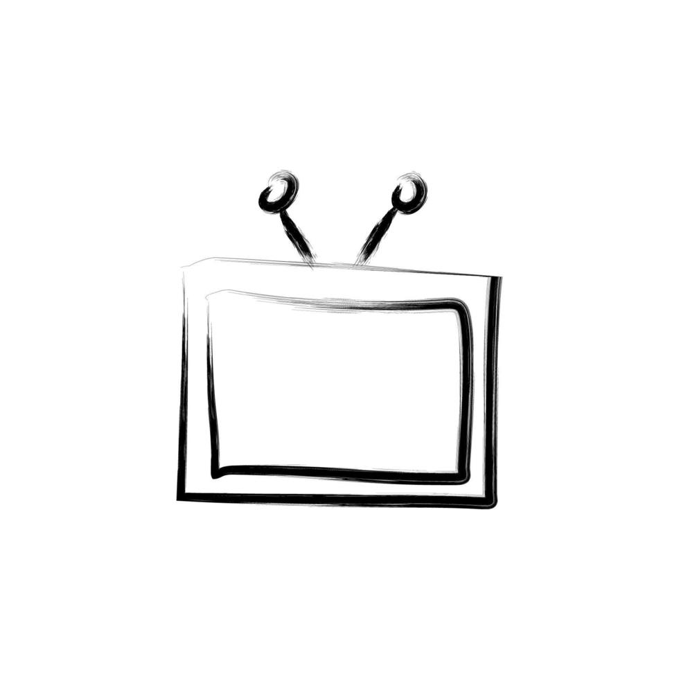 televisión bosquejo estilo vector icono